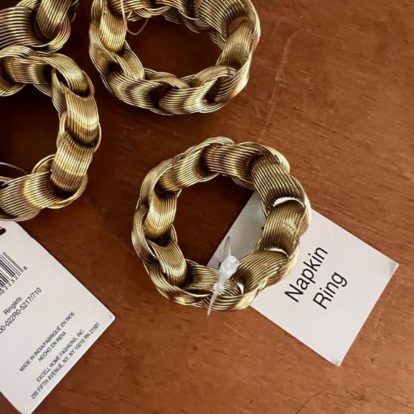 Gold Braided Napkin Rings - Set of 4 - Picture 5 of 8